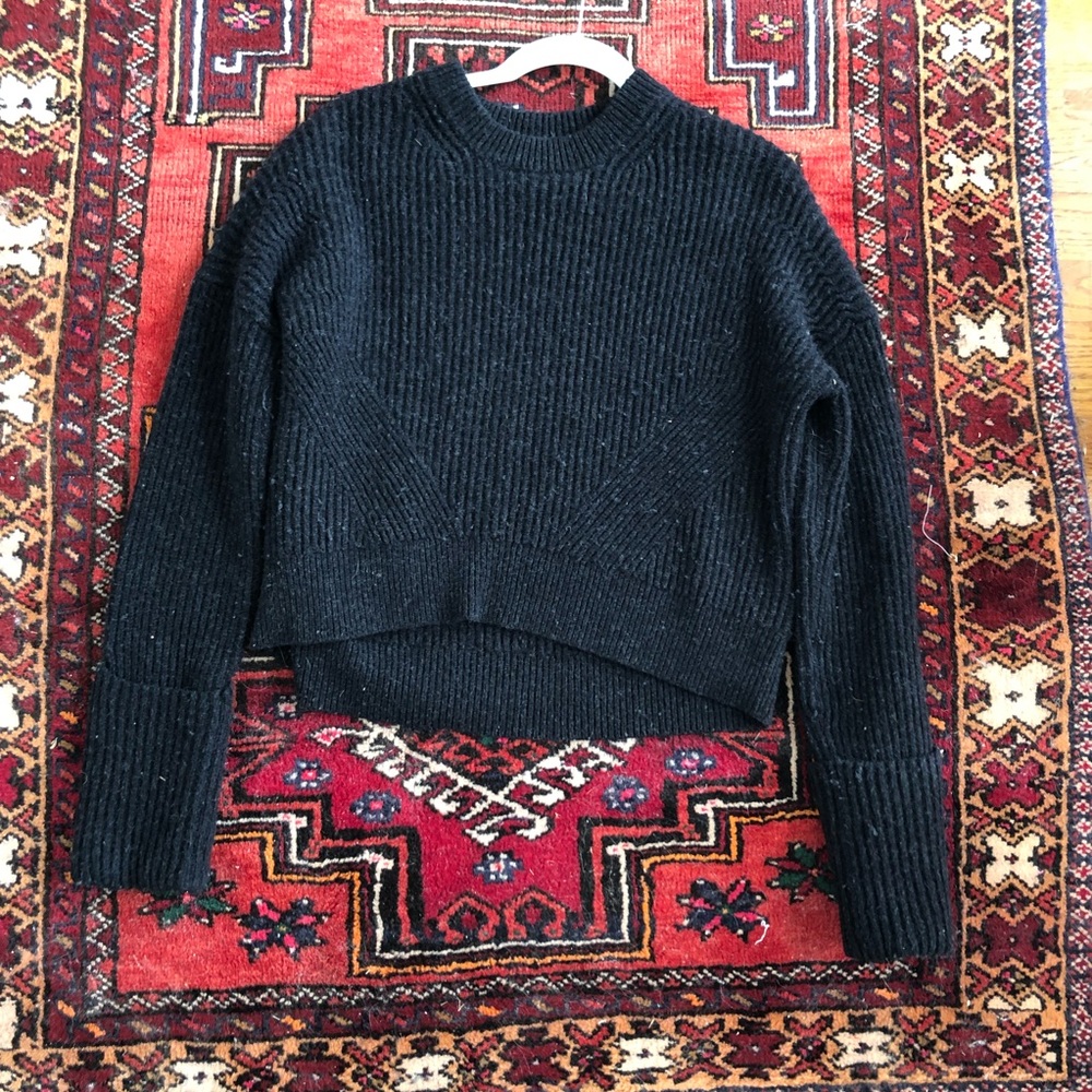 Charcoal grayish black All Saints wool sweater